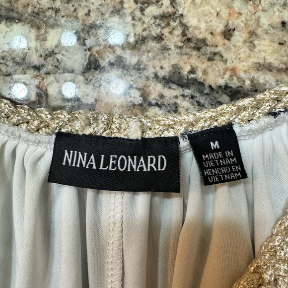 Nina Leonard women’s medium lined dress. Black/ white - Picture 4 of 11